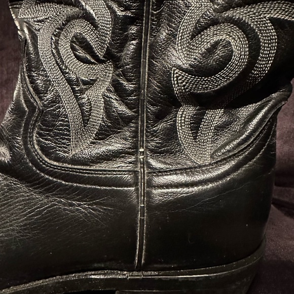 Dan Post DP2110 Black Leather Cowboy Western Boots Men's Size 9 D - embroidered - Picture 6 of 8